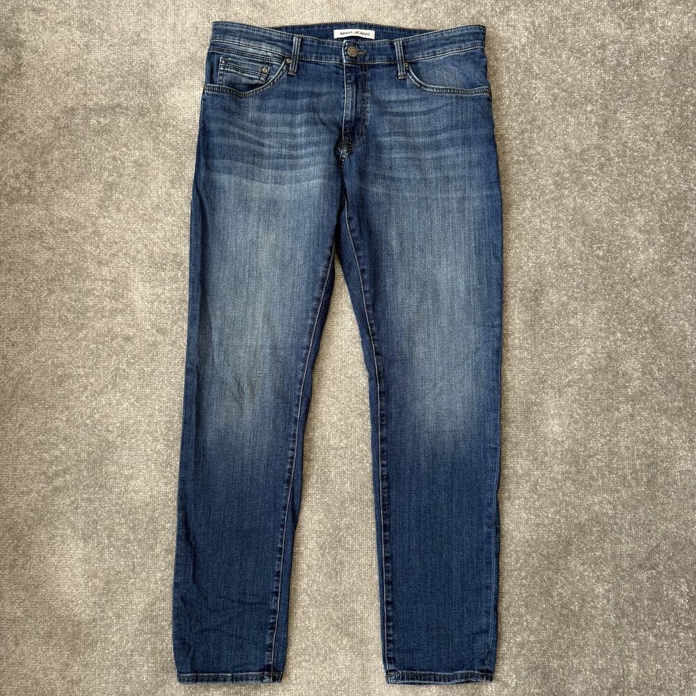 Mavi Jeans Jake Slim Leg Mens 36x33 Blue Denim Stretch Classic Fit Casual Pants